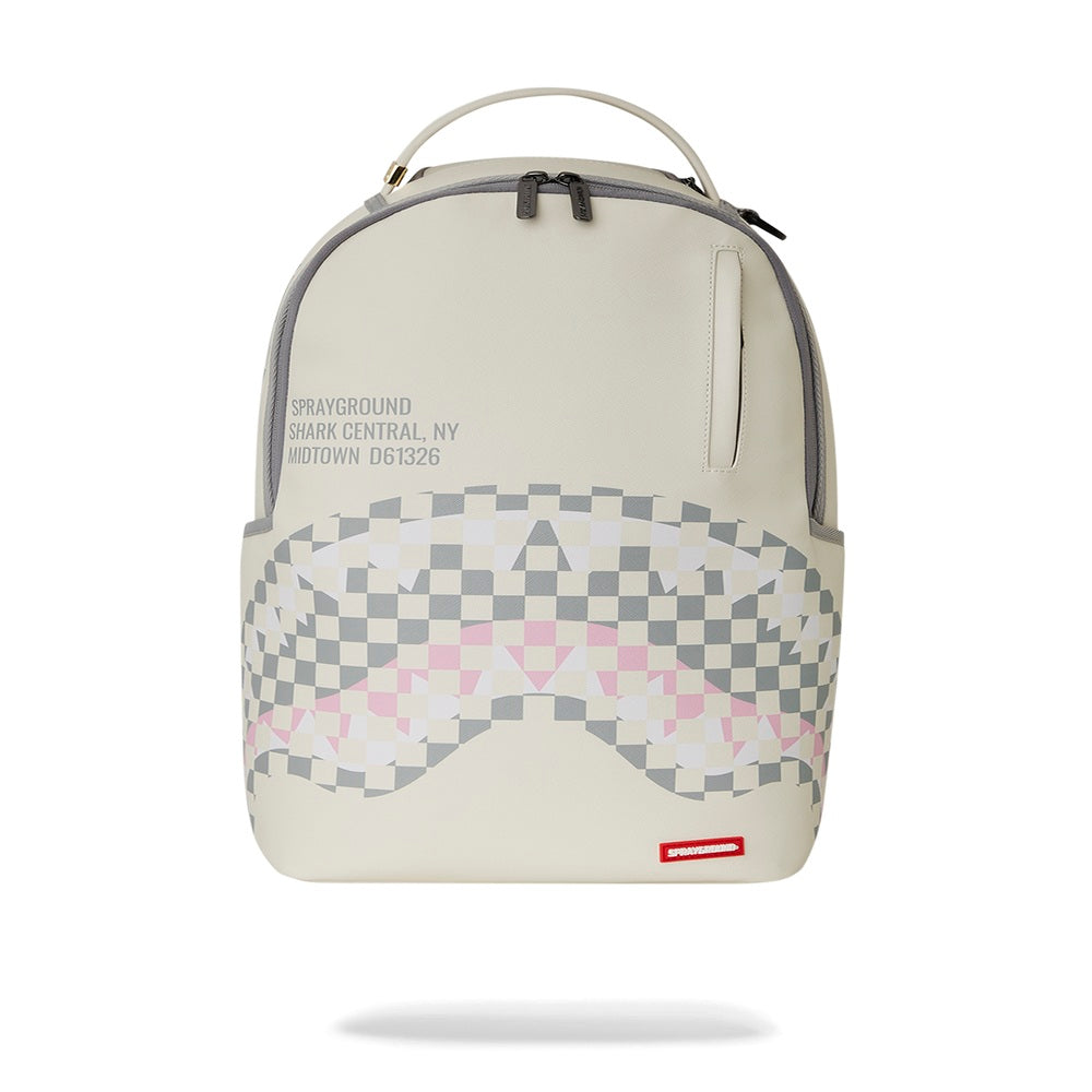 Mochila Unisex Sprayground | Cream Check Shark Central Backpack