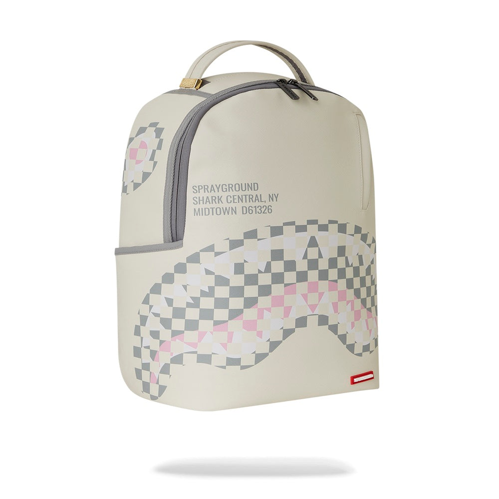 Mochila Unisex Sprayground | Cream Check Shark Central Backpack