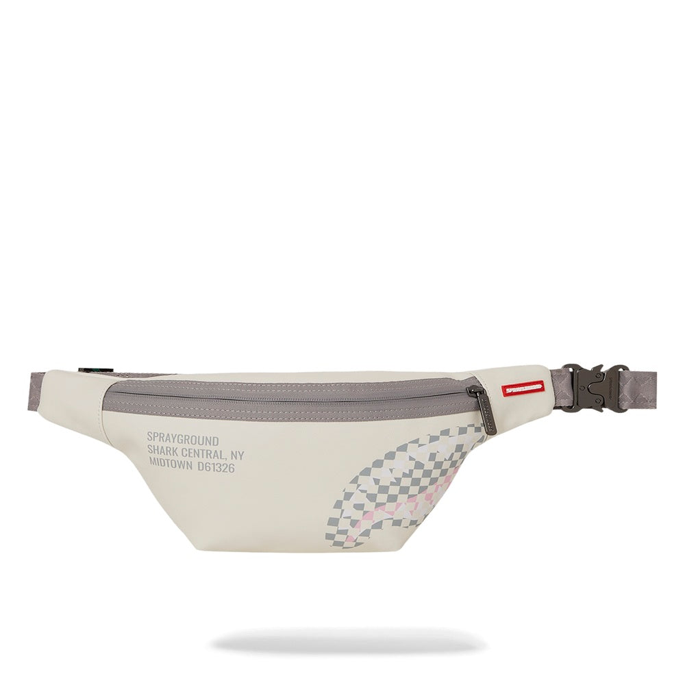 Cangurera Unisex Sprayground | Cream Check Shark Central Crossbody